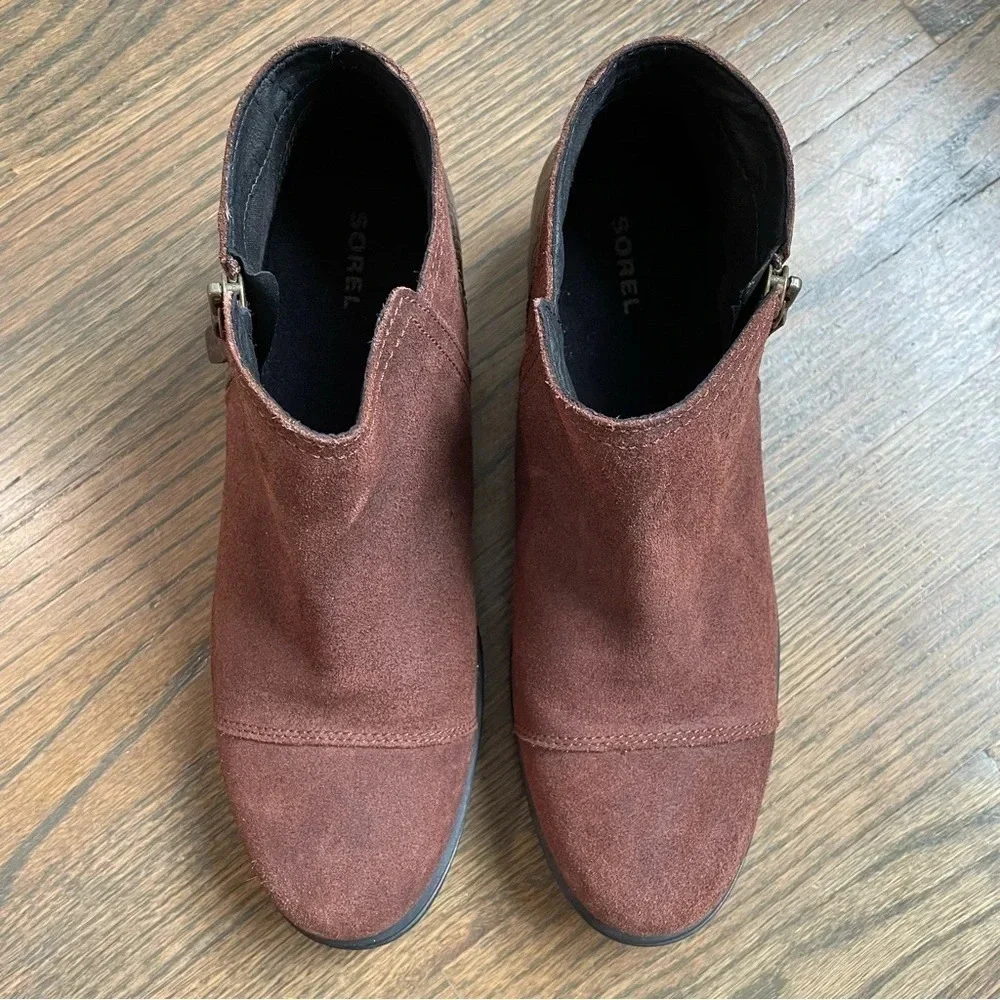 Sorel Major Low Casual Booties Suede & Croc Embossed Leather Ankle Boots